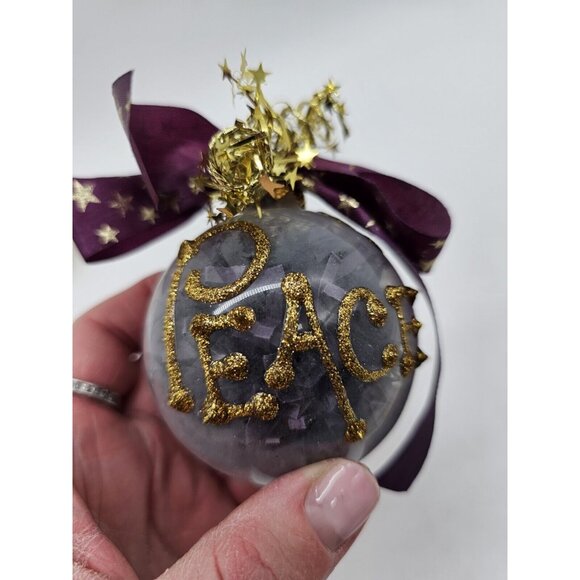 Handmade Victorian Lace & Flowers Christmas Tree Ornament Lot Of 4 ,"Peace",Boho - Picture 12 of 12